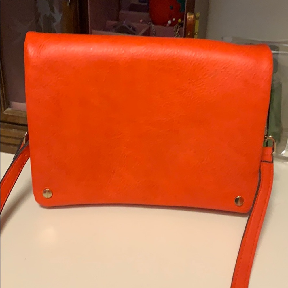 Orange shoulder bag